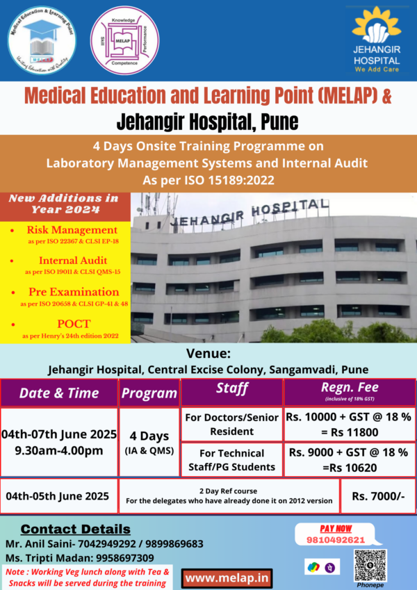20250604 ISO 15189 4-Day Laboratory Management Systems and Internal Audit Training Programme