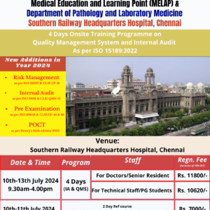 20240710 ISO15189 4-Day Quality Management System and Internal Audit, 10-13 July 2024
