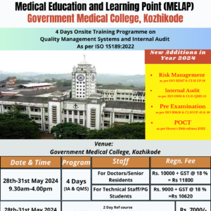 20240528 ISO 15189 4-Day Quality Management System and Internal Audit, 28-31 May 2024