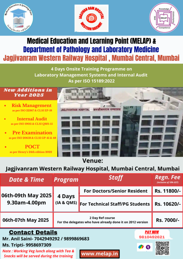 20250506 ISO15189 4-Day Laboratory Management Systems and Internal Audit