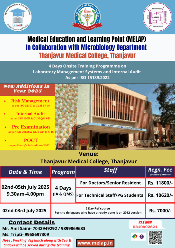 20250702 ISO15189 4-Day Laboratory Management Systems and Internal Audit
