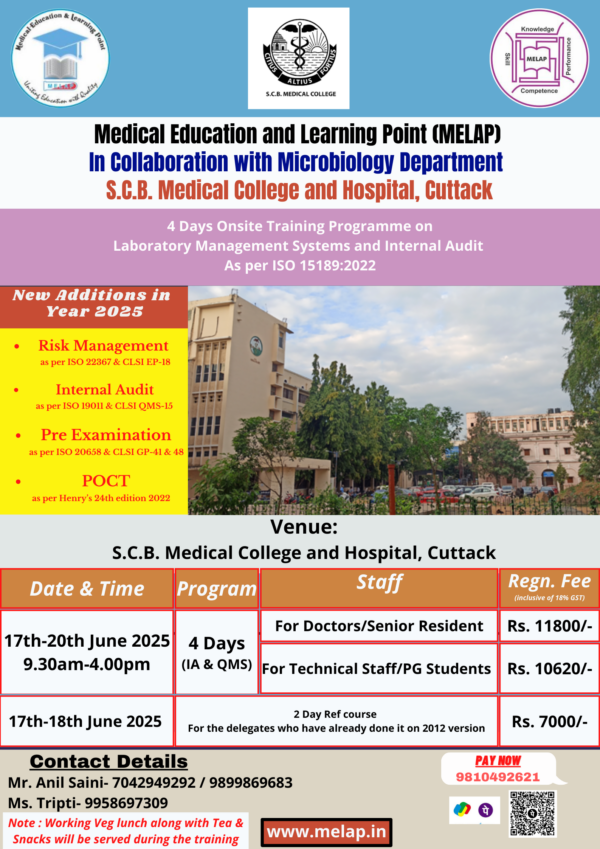 20250617 ISO15189 4-Day Laboratory Management Systems and Internal Audit