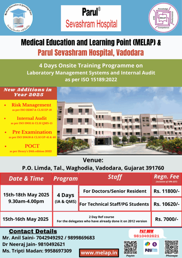 20250515 ISO 15189 4-Day  Laboratory Management Systems and Internal Audit Training Programme