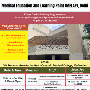 20261007 ISO15189 4-Day Laboratory Management Systems and Internal Audit