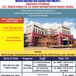 20261007 ISO15189 4-Day Laboratory Management Systems and Internal Audit